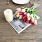 20 Stems Artificial Tulips in Shades of Pink – 13.5 Inch PU Faux Flowers for Valentine's Day, New Year, Wedding, and Home Décor
